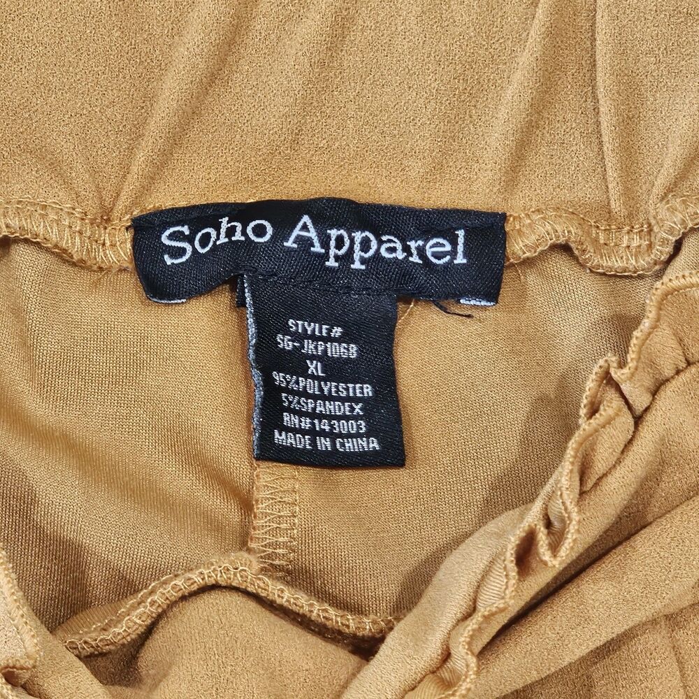 EUC Soho Apparel Yellow Paperbag Pants Sz XL  Belted High Ruffled Waist Trouser - Picture 3 of 6